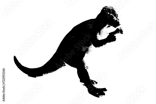 black dinosaur silhouette isolated on white background  model of dinosaurs toys