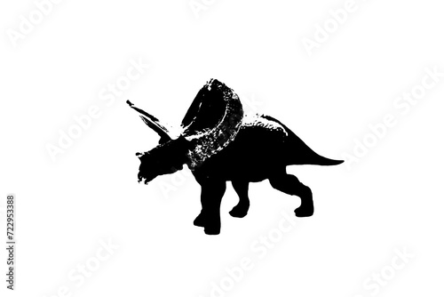 Fototapeta Naklejka Na Ścianę i Meble -  black dinosaur silhouette isolated on white background, model of dinosaurs toys