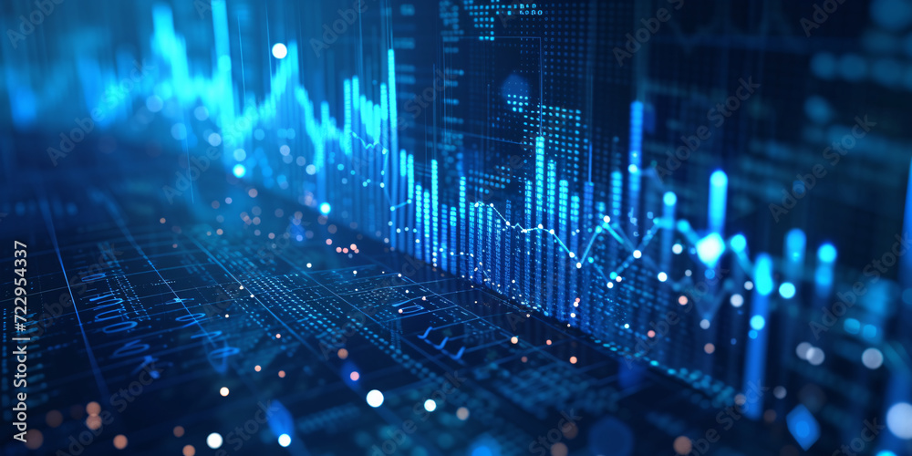 © Milan - A digital background with graphs, stocks, analysis. Dark blue background with light blue elements. © Milan - A digital background with graphs, stocks, analysis. Dark blue background with light blue elements.