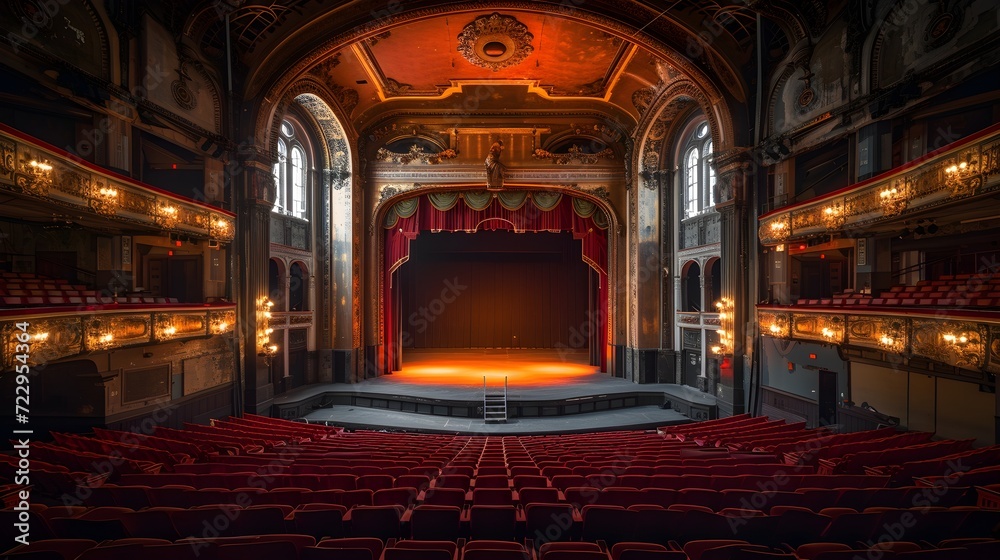Obraz premium Grand Vintage Theater Awaiting an Audience