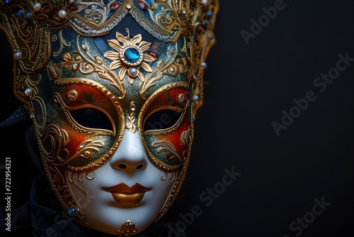 Intricate Venetian Mask Shrouded in Mystery