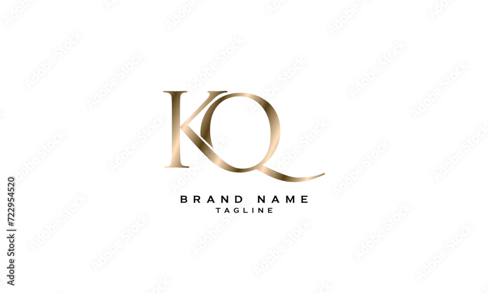 KQ, QK, Abstract initial monogram letter alphabet logo design