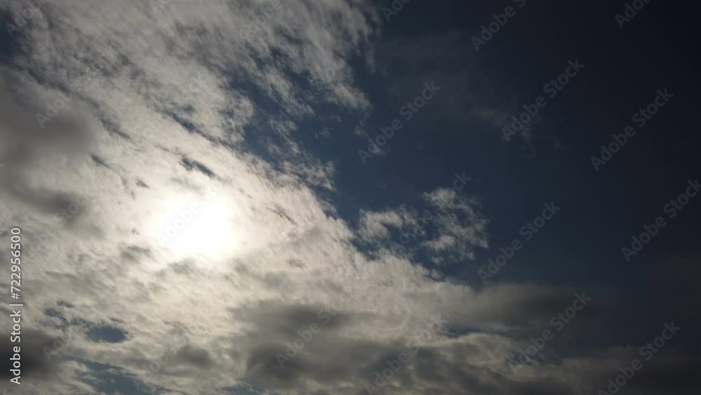 Time lapse clouds, rolling puffy cloud are moving, white lightnes clouds time lapse