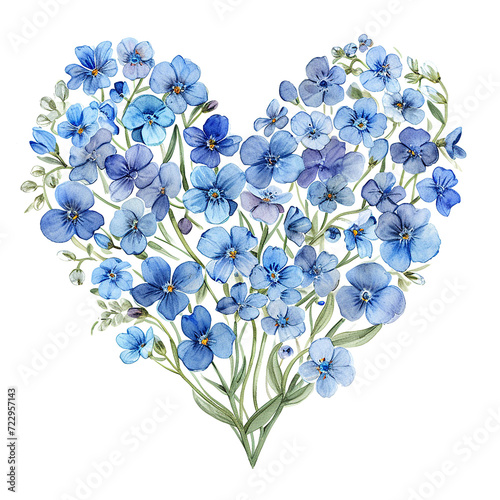heart made of forget-me-not flowers