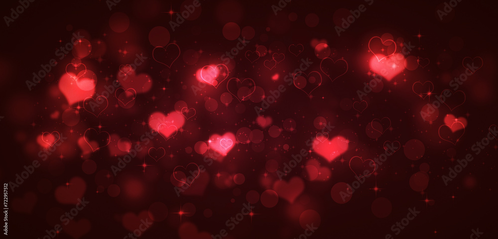 dark red hearts banner