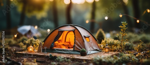 blurred camping background concept