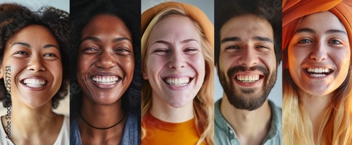 Diverse and Joyful Faces: A Collection of Authentic Smiling Portraits from Various Ethnicities and Backgrounds