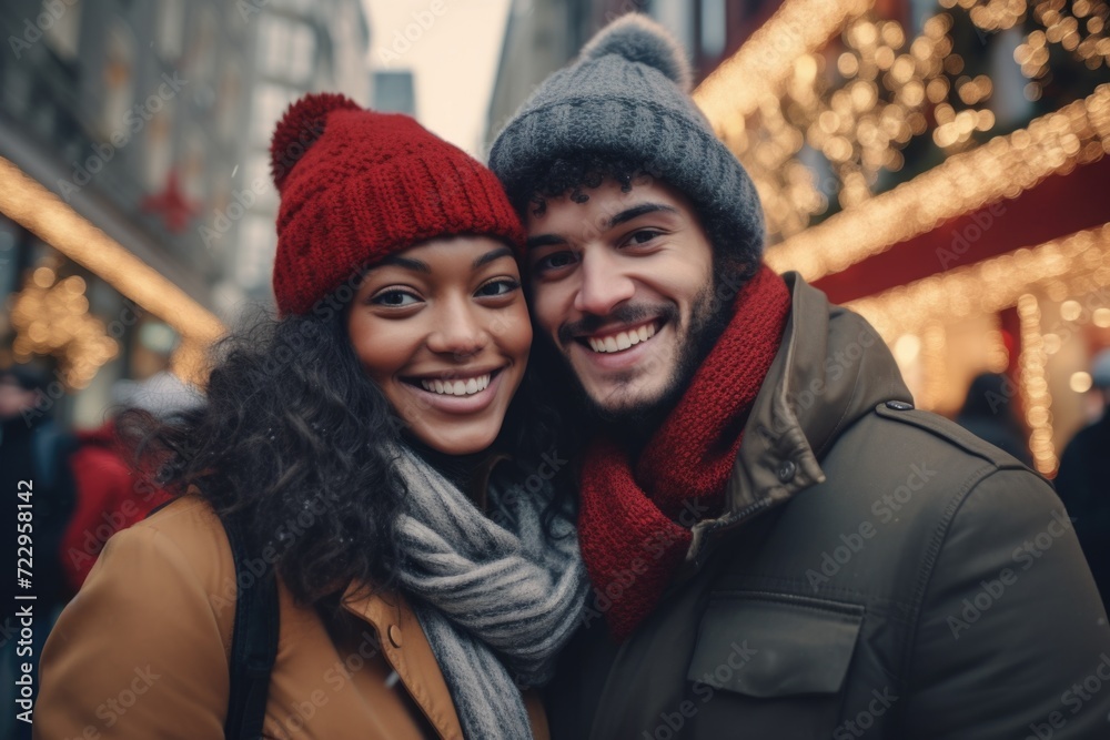 A man and a woman posing for a picture. Suitable for various uses