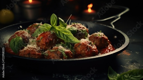 A pan filled with meatballs covered in sauce. Versatile and delicious, perfect for various recipes