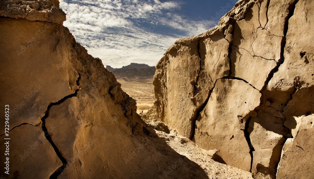 Obraz premium ひび割れた壁