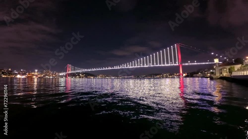 Timelapse of Istanbul Bosporus Bridge at night