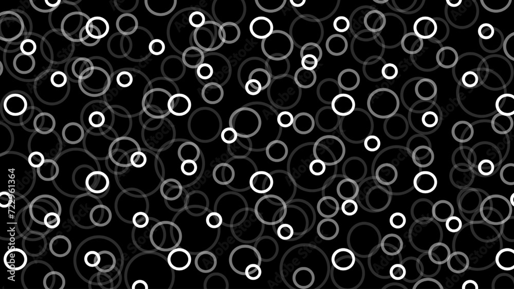Black seamless pattern with white circles