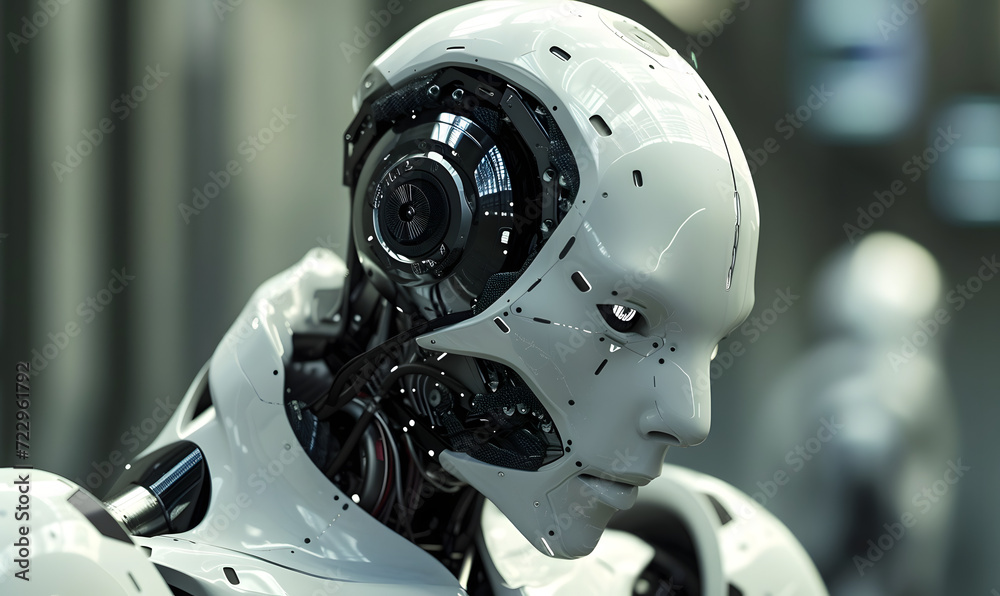 World of high performance androids and AI robot, Generative AI