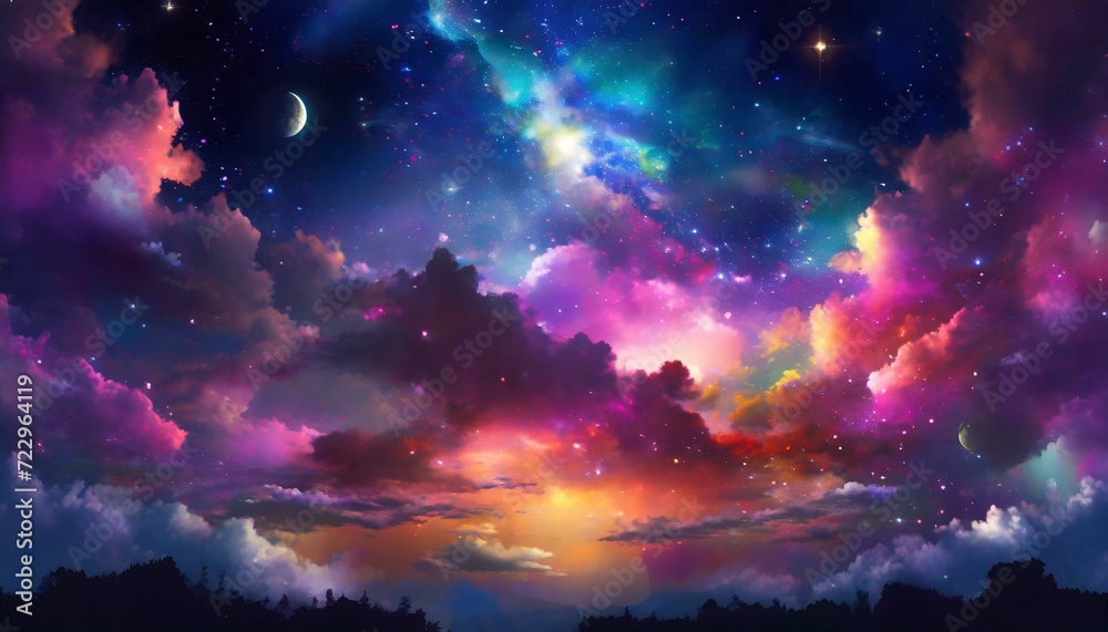 幻想的な夜空