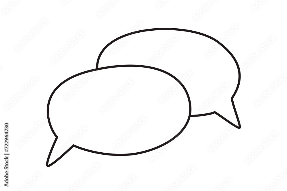 Speech bubble drawn with thin line. Line art icon png clipart isolated on transparent background Speech bubble drawn with thin line. Line art icon png clipart isolated on transparent background