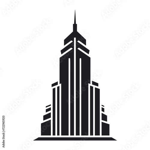 skyscraper bw vector icon