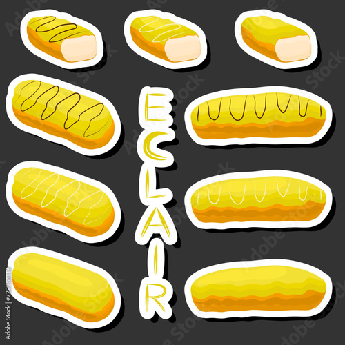 Illustration on theme fresh sweet tasty eclair of consisting various ingredients