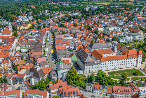 Die Innenstadt von Günzburg an der Donau im Luftbild von Westen her gesehen photo