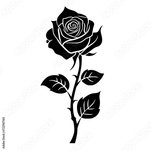  rose icon simple silhouette Generative ai