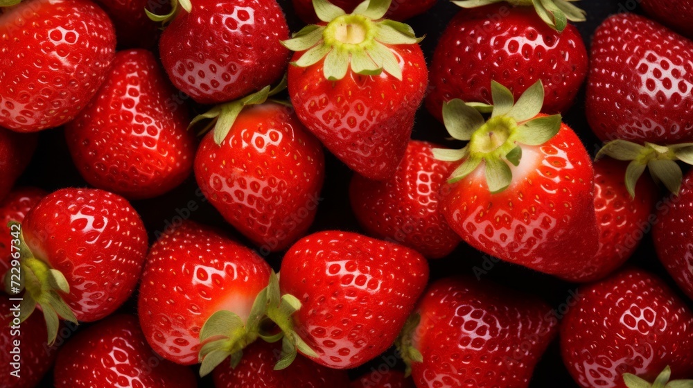 Fresh strawberry as background. Neural network AI generated art Fresh strawberry as background. Neural network AI generated art