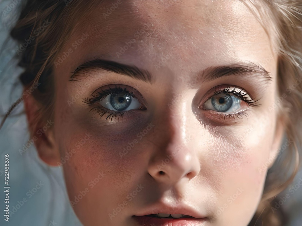 Close Up Portrait of A Girl with Clear Eyes Looking at Camera Concept Close Up Portrait of A Girl with Clear Eyes Looking at Camera Concept