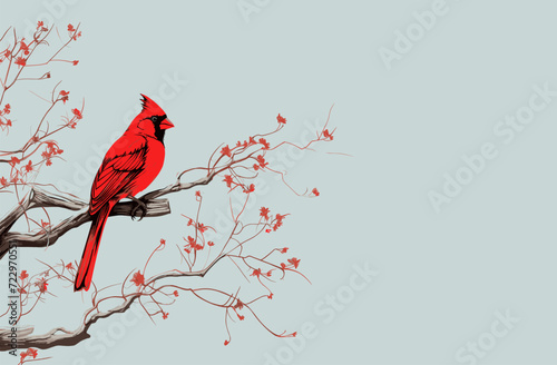 cardinal bird on the branches photo