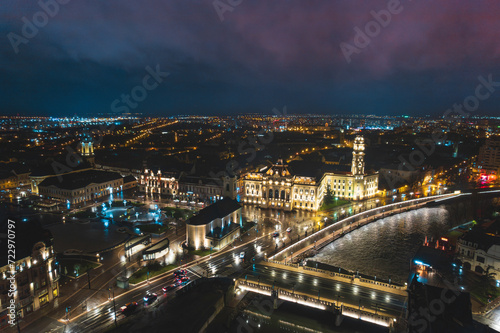 City Lights: A Mesmerizing Nighttime Tapestry Unveiling Oradeas Vibrant Urban Landscape © Damian