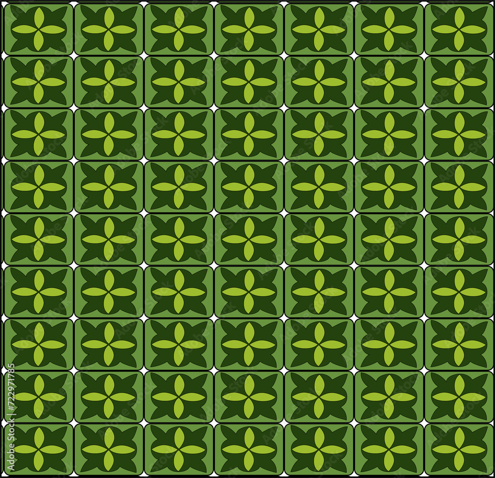 Green leaves pattern background illustration.