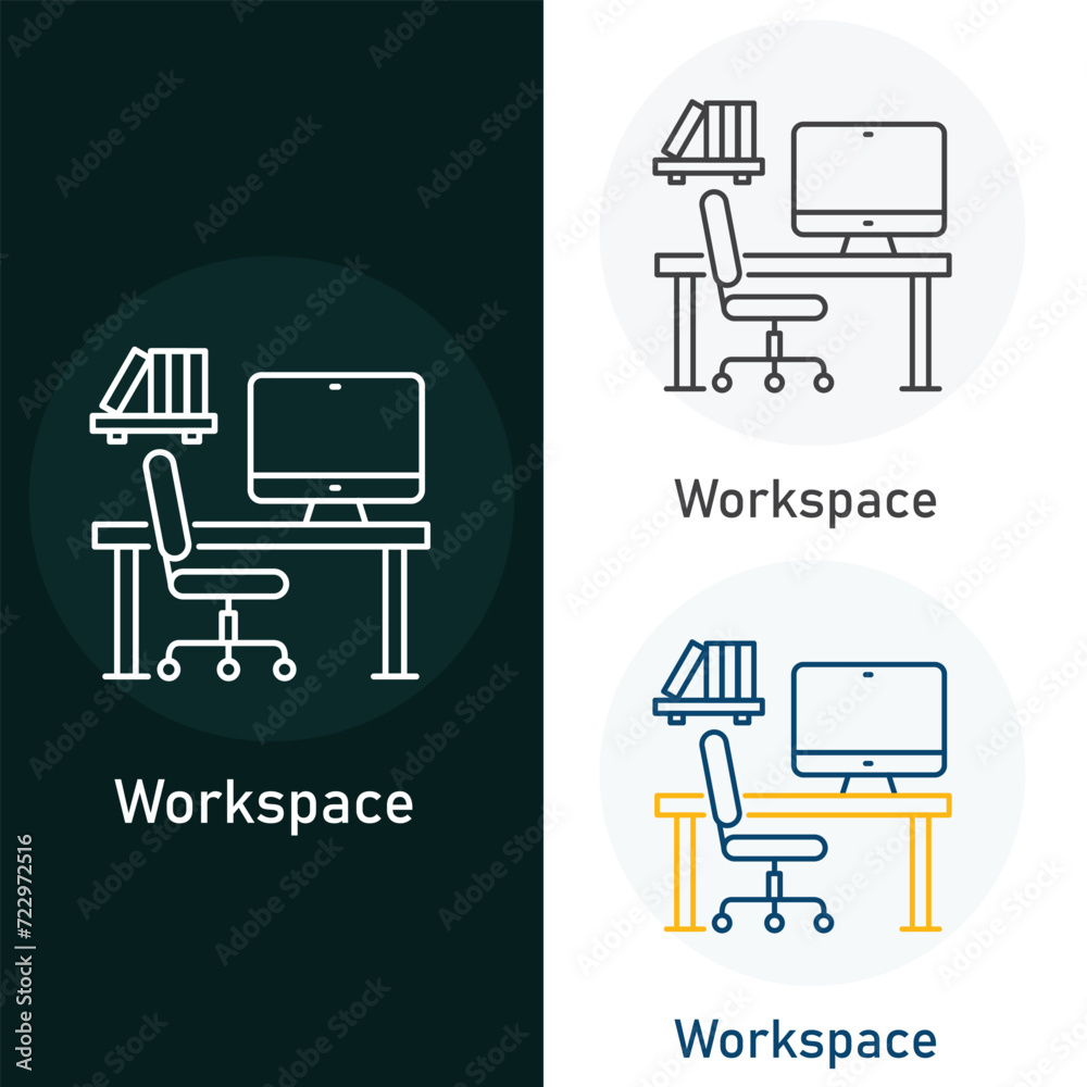 Work Space Vector Illustration Icon Design Work Space Vector Illustration Icon Design