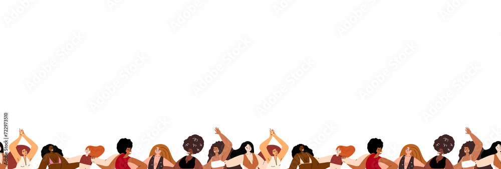 Banner,Leaflet with place for text,white background.Beautiful Women ...