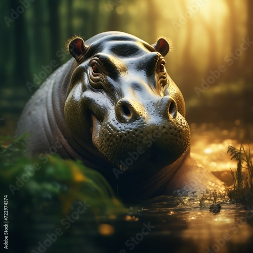 hippopotamus in water, World Wildlife Day © Marco