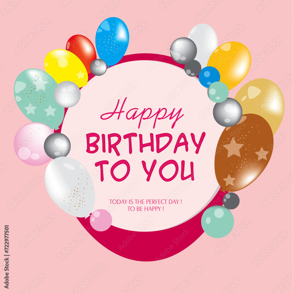 Fototapeta premium birthday card with balloons