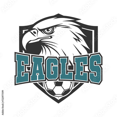 Eagles Soccer Illustration Clip Art Design Shape. Eagle Silhouette Icon Vector.