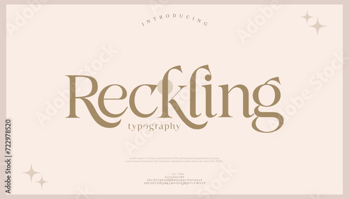 Reckling, elegant alphabet letters font and number typography luxury classic lettering serif fonts decorative wedding logo design vintage
