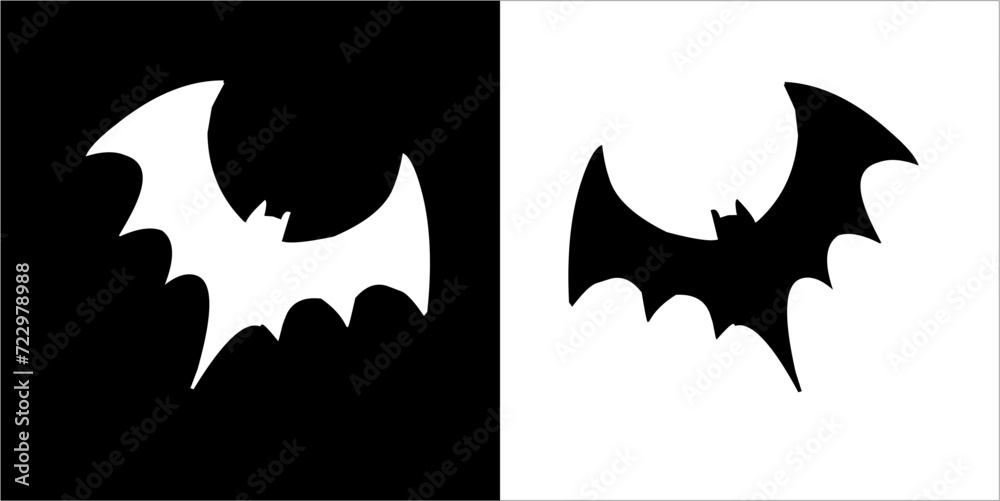 Illustration vector graphics of bat icon Illustration vector graphics of bat icon