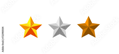 Star icon set. Flat style. Vector icon