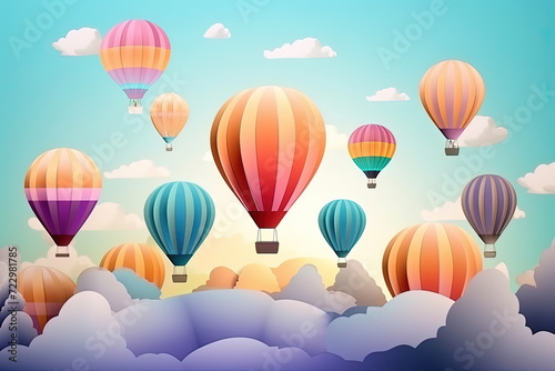 Majestic Spectacle: A Multitude of Vibrant Hot Air Balloons Soaring Through the Sky