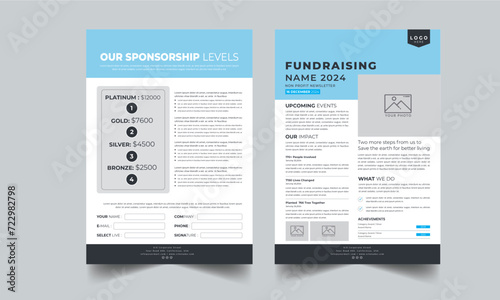 Nonprofit Event Sponsorship Levels Fundraising Flyers design layout template