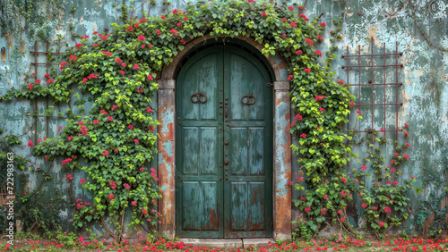 Arched Doorway with Climbing Roses