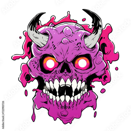 illustration of a scary devil's head, very suitable for tattoo designs and t-shirt screen printing