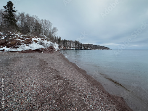 Tettegouche State Park Shoreline on Lake Superior in Silver Bay, Minnesota.  photo