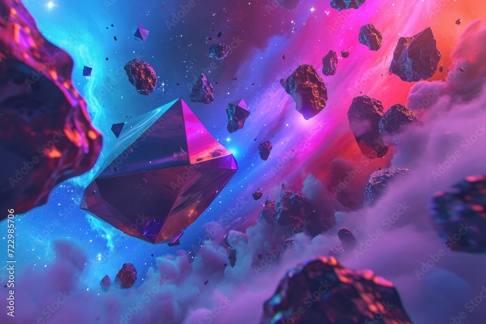 Meteorite Gradient Background Abstract group of meteorites floating space background. Stock ...