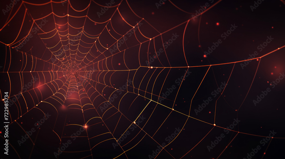 Obraz premium Spider web blue and red background