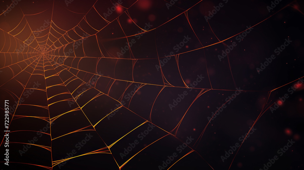 Naklejka premium Spider web blue and red background 