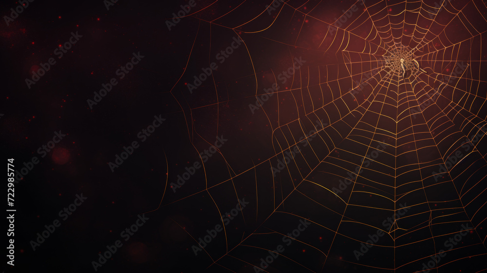 Naklejka premium Spider web blue and red background 