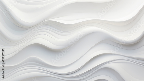 Abstract 3D luxury curve shape white harmonious background.
