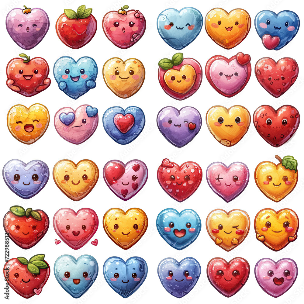 Loveable Cartoons: Playful Icons for Valentine's Day Delight Loveable Cartoons: Playful Icons for Valentine's Day Delight