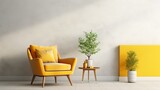yellow chair in interior living room