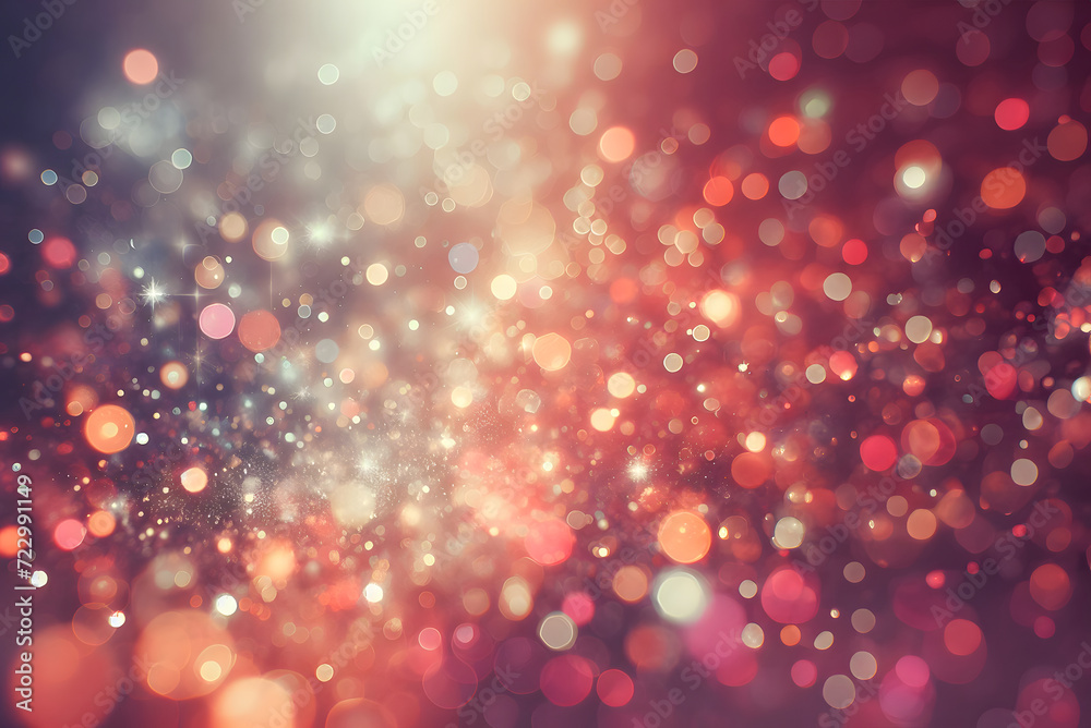 Bokeh Abstract Background with Glitter Lights. Blurred Soft vintage colored