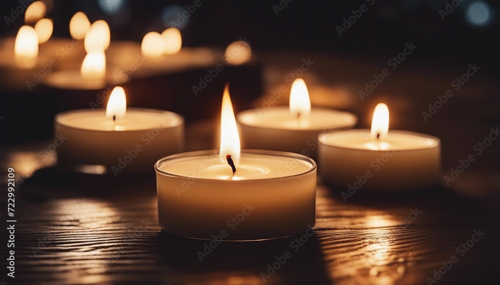 Burning candles on dark wooden background, peaceful scene, copy space for text
Burning candles on dark wooden background, peaceful scene, copy space for text